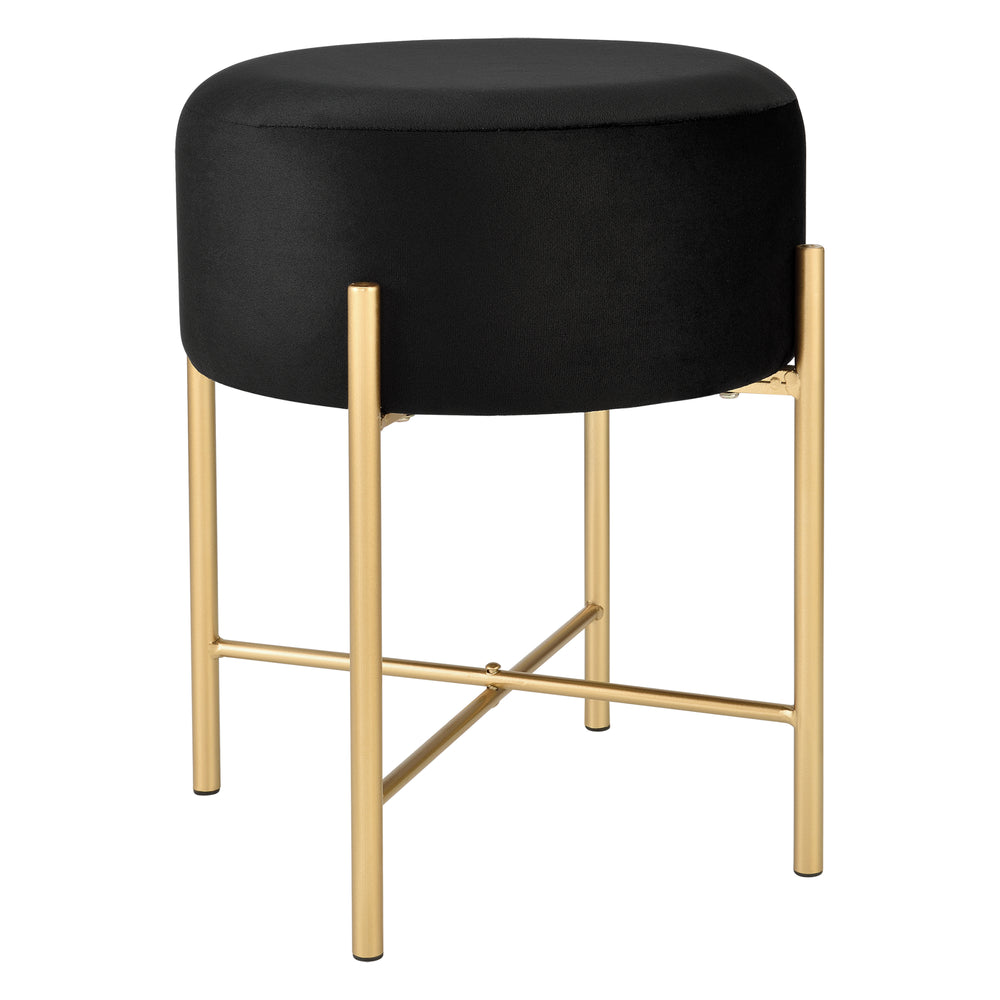 Pouf Kungälv poggiapiedi fino a 100 kg nero/colore ottone [en.casa] - premiumXL