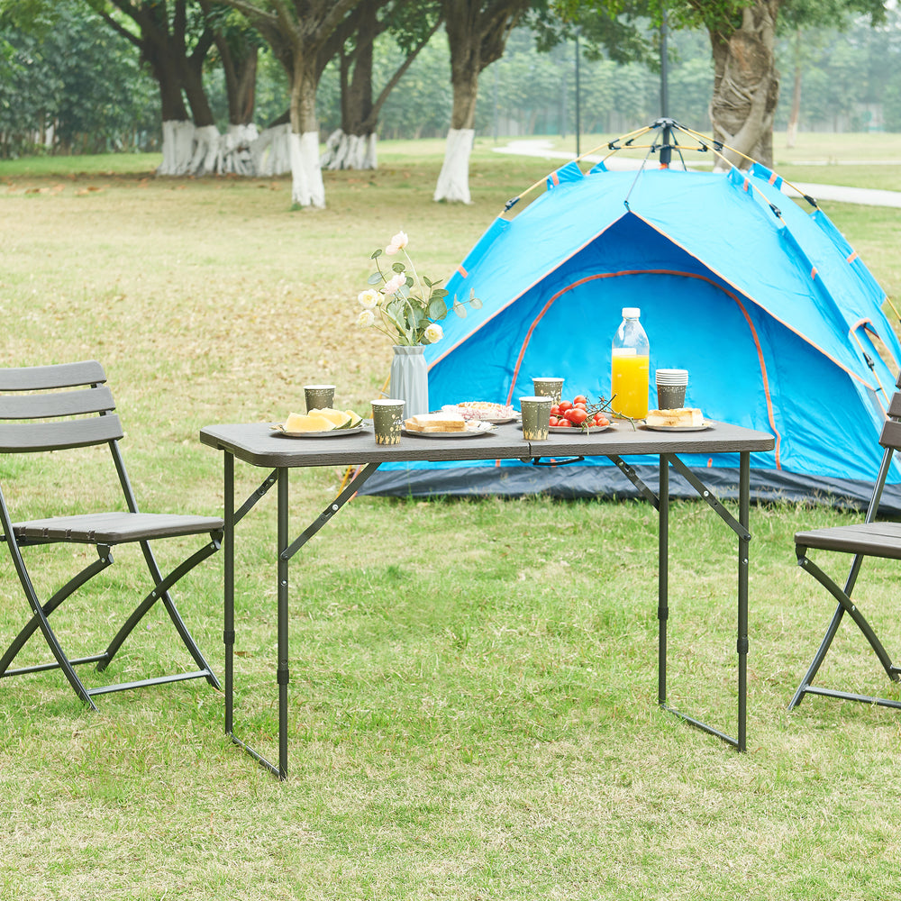 Table pliante réglable en hauteur Adelfia 120x60cm [en.casa] - premiumXL