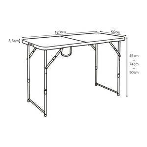 Höhenverstellbarer Klapptisch Adelfia 120x60cm [en.casa]