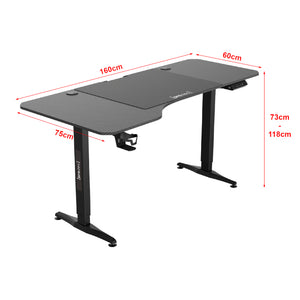 Bureau électrique Oxnard à hauteur réglable 73 - 118 cm en forme de L [pro.tec]