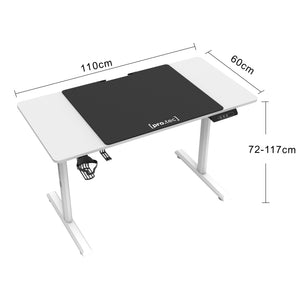 Bureau électrique Pomona à hauteur réglable 110 x 60 x 72 - 117 cm [pro.tec]