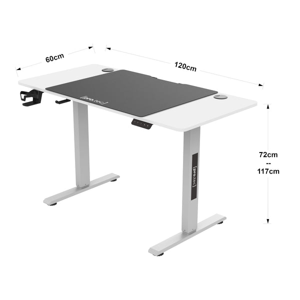 Bureau électrique à hauteur réglable Stryn assis debout rectangulaire [pro.tec]
