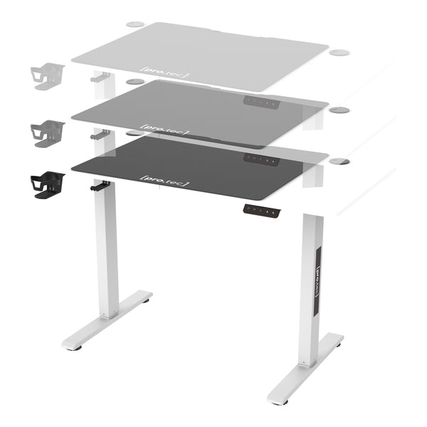 Bureau électrique à hauteur réglable Stryn assis debout rectangulaire [pro.tec]