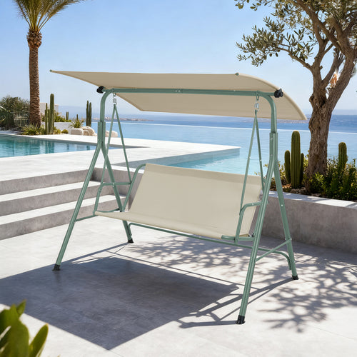 Dondolo da Giardino Satten a 3 Posti con Tettuccio Parasole 173x119x153 cm [en.casa]