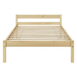 Struttura Letto in Legno di Pino 90/100/120/140/160 x 200 cm con Testiera Bassa Letto Singolo / Francese / Matrimoniale in Design Minimal - Vari Colori