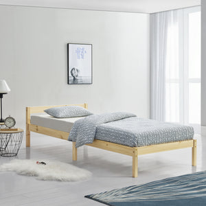 Struttura Letto in Legno di Pino 90/100/120/140/160 x 200 cm con Testiera Bassa Letto Singolo / Francese / Matrimoniale in Design Minimal - Vari Colori