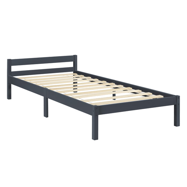 Struttura Letto in Legno di Pino 90/100/120/140/160 x 200 cm con Testiera Bassa Letto Singolo / Francese / Matrimoniale in Design Minimal - Vari Colori
