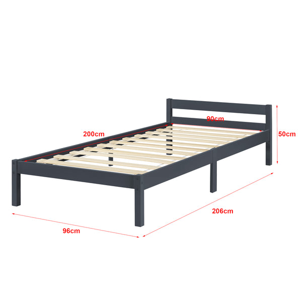Struttura Letto in Legno di Pino 90/100/120/140/160 x 200 cm con Testiera Bassa Letto Singolo / Francese / Matrimoniale in Design Minimal - Vari Colori