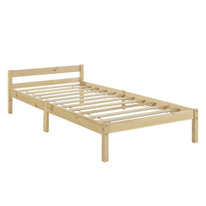 Struttura Letto in Legno di Pino 90/100/120/140/160 x 200 cm con Testiera Bassa Letto Singolo / Francese / Matrimoniale in Design Minimal - Vari Colori