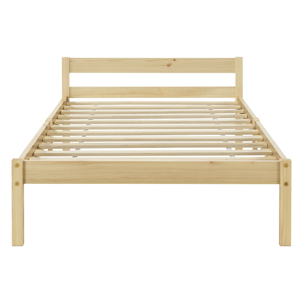 Struttura Letto in Legno di Pino 90/100/120/140/160 x 200 cm con Testiera Bassa Letto Singolo / Francese / Matrimoniale in Design Minimal - Vari Colori