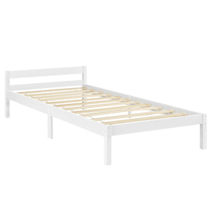 Struttura Letto in Legno di Pino 90/100/120/140/160 x 200 cm con Testiera Bassa Letto Singolo / Francese / Matrimoniale in Design Minimal - Vari Colori