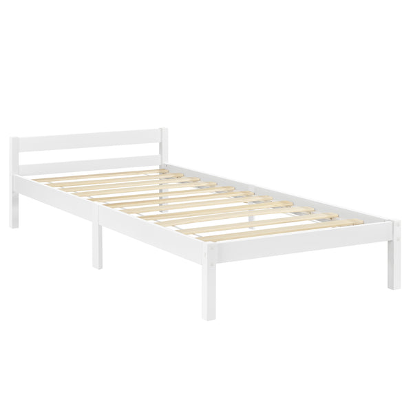 Struttura Letto in Legno di Pino 90/100/120/140/160 x 200 cm con Testiera Bassa Letto Singolo / Francese / Matrimoniale in Design Minimal - Vari Colori