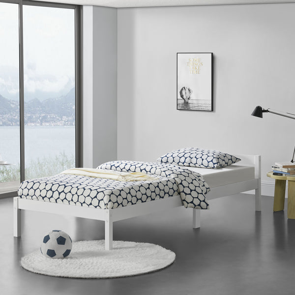 Struttura Letto in Legno di Pino 90/100/120/140/160 x 200 cm con Testiera Bassa Letto Singolo / Francese / Matrimoniale in Design Minimal - Vari Colori