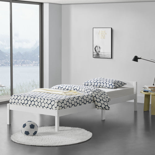 Struttura Letto in Legno di Pino 90/100/120/140/160 x 200 cm con Testiera Bassa Letto Singolo / Francese / Matrimoniale in Design Minimal - Vari Colori