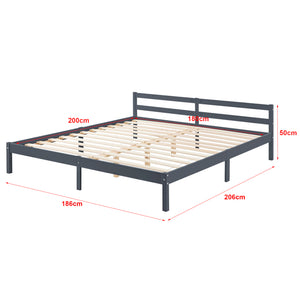 Cadre de Lit Nakkila Pin avec Matelas à Mousse à Froid [en.casa]