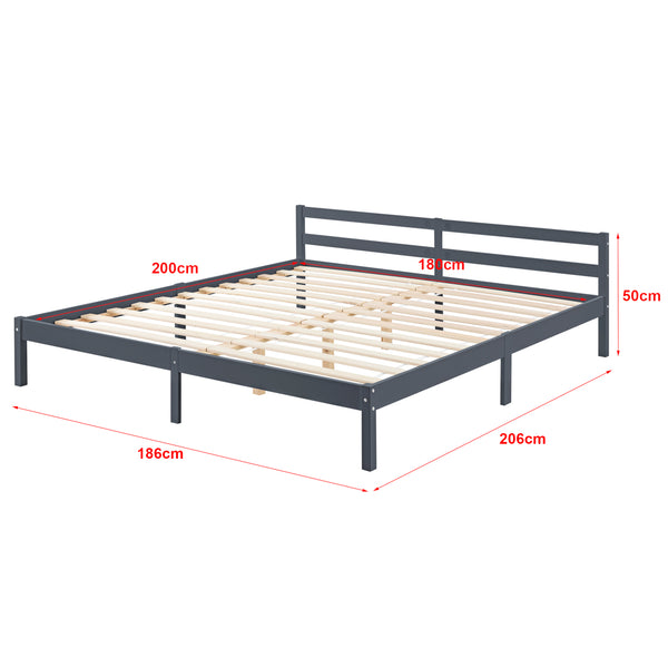Cadre de Lit Nakkila Pin avec Matelas à Mousse à Froid [en.casa]