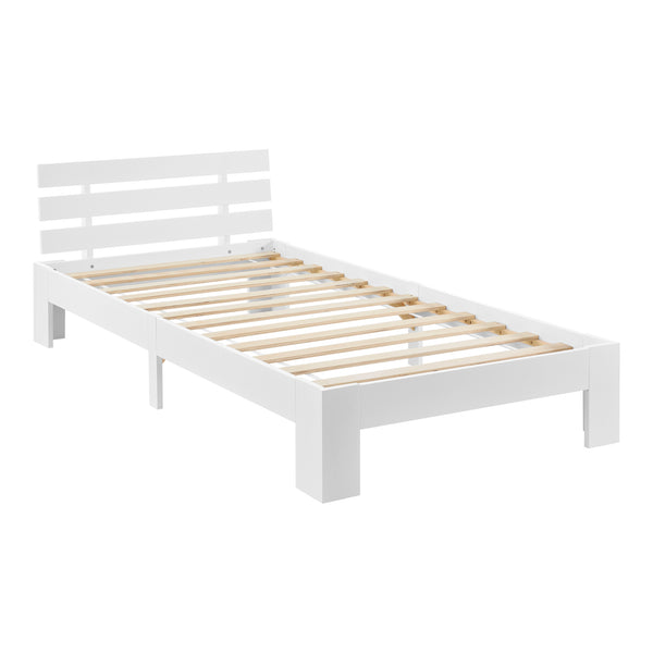 Cadre de Lit Design Nivala à Sommier à Lattes Lit Stylé en Pin et Bois Stratifié [en.casa]