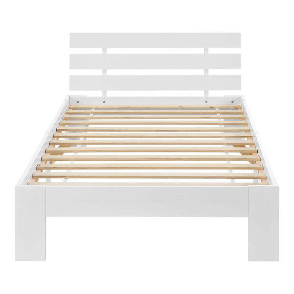 Cadre de Lit Design Nivala à Sommier à Lattes Lit Stylé en Pin et Bois Stratifié [en.casa]
