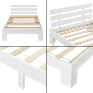 Cadre de Lit Design Nivala à Sommier à Lattes Lit Stylé en Pin et Bois Stratifié [en.casa]