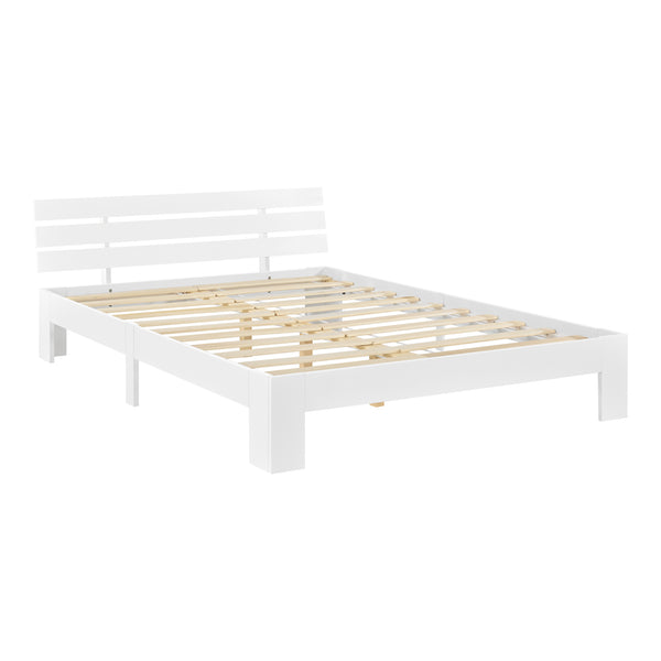 Struttura Letto in Legno di Pino con Testiera 90/100/120/140/160/180 x 200 cm Letto Singolo / Francese / Matrimoniale in Stile Moderno - Vari Colori