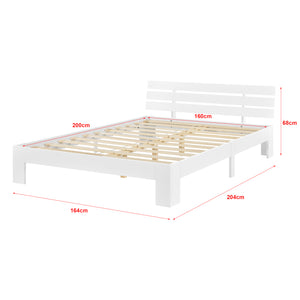 Struttura Letto in Legno di Pino con Testiera 90/100/120/140/160/180 x 200 cm Letto Singolo / Francese / Matrimoniale in Stile Moderno - Vari Colori