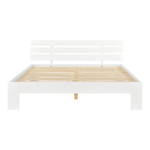 Struttura Letto in Legno di Pino con Testiera 90/100/120/140/160/180 x 200 cm Letto Singolo / Francese / Matrimoniale in Stile Moderno - Vari Colori