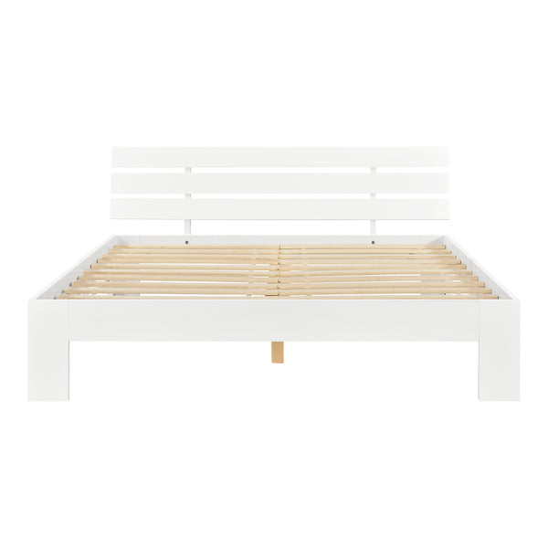 Struttura Letto in Legno di Pino con Testiera 90/100/120/140/160/180 x 200 cm Letto Singolo / Francese / Matrimoniale in Stile Moderno - Vari Colori