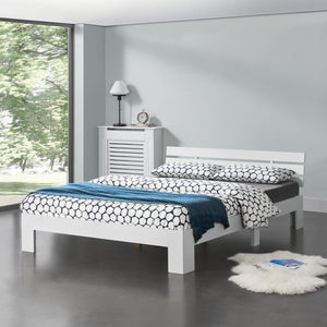 Struttura Letto in Legno di Pino con Testiera 90/100/120/140/160/180 x 200 cm Letto Singolo / Francese / Matrimoniale in Stile Moderno - Vari Colori