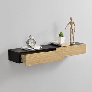 Set di 2 Mensole da Parete con Cassetto Integrato 50x24x12 cm [en.casa]