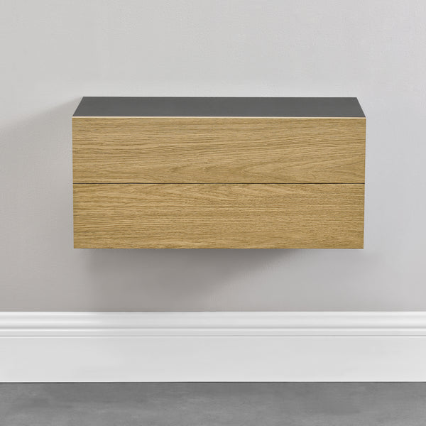 Set di 2 Mensole da Parete con Cassetto Integrato 50x24x12 cm [en.casa]