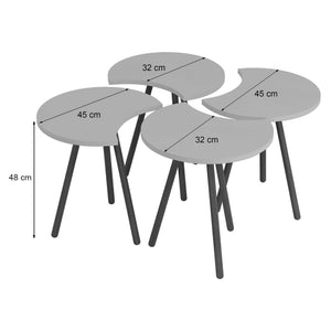 Set di 4 Tavolini Componibili 'Højer' Tavolino Basso 4 in1 - Vari Colori [en.casa]