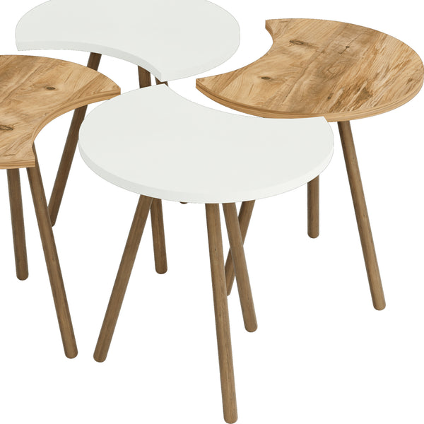 Set di 4 Tavolini Componibili 'Højer' Tavolino Basso 4 in1 - Vari Colori [en.casa]