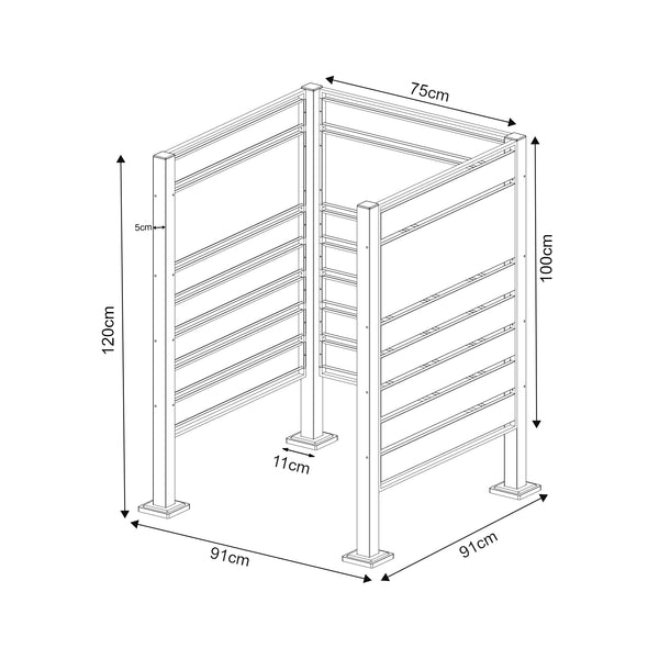 Recinzione Frangivista Uusikaupunki per Bidoni di Rifiuti - Vari Modelli [en.casa] 
