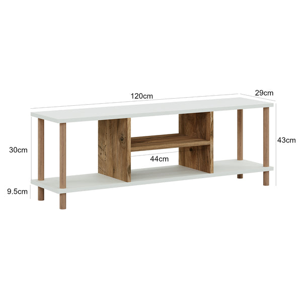 Meuble TV Ærøskøbing avec espace de rangement 43 x 120 x 29 cm [en.casa]