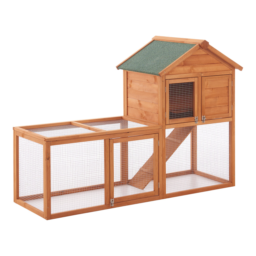 Clapier à lapins Kelkheim 110x160x61cm bois de sapin [en.casa] - premiumXL
