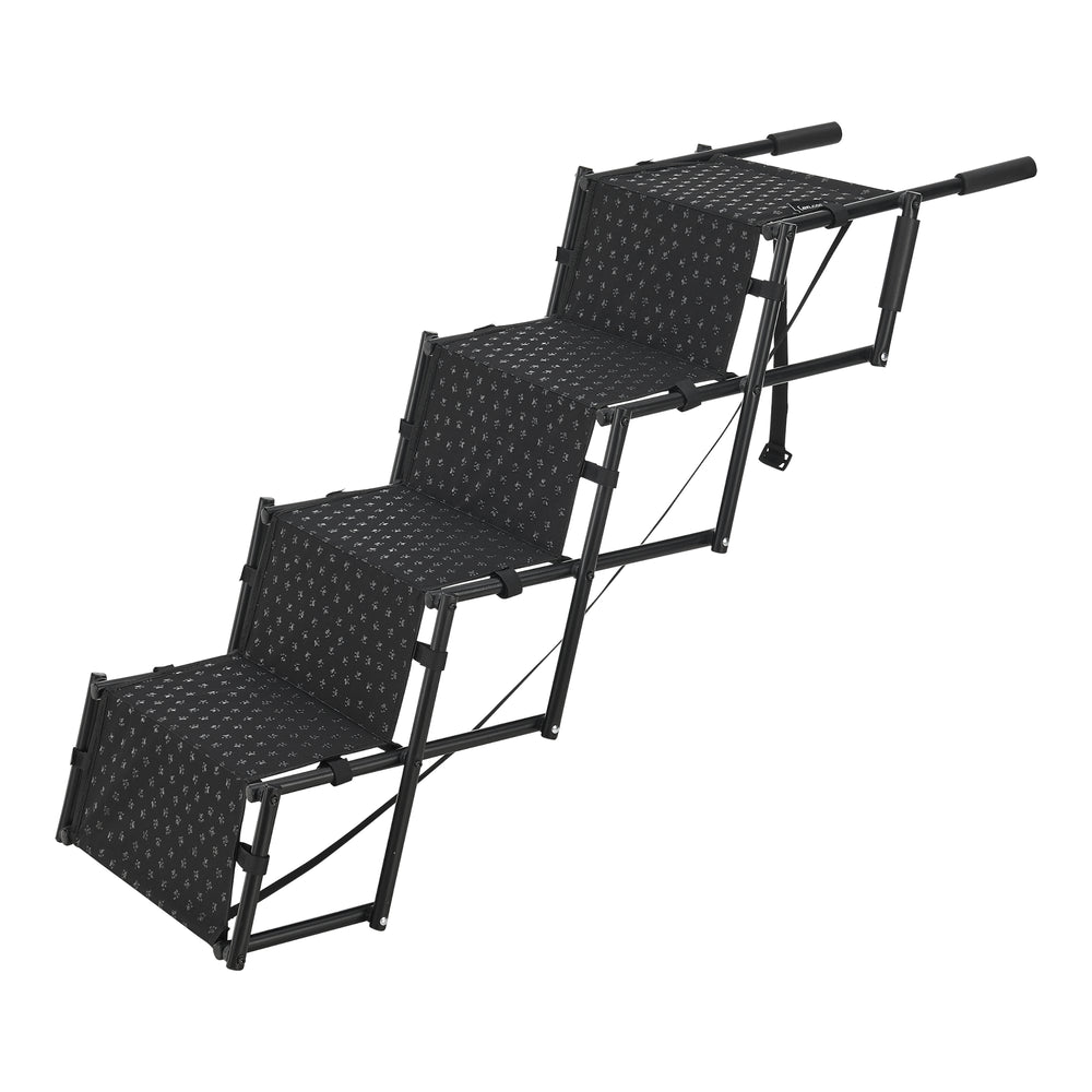 Scala per cani Colchester 4 gradini fino a 55 kg metallo/poliestere [en.casa] - premiumXL