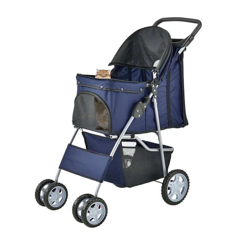 Croquis coté Poussette Pliable pour Chien Chat Animaux de Compagnie [pro.tec]