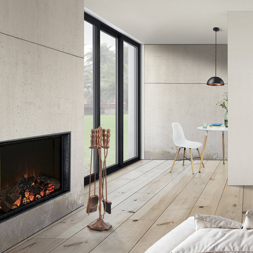 Serviteur de cheminée Dovre avec balai pelle pince tisonnier [en.casa]