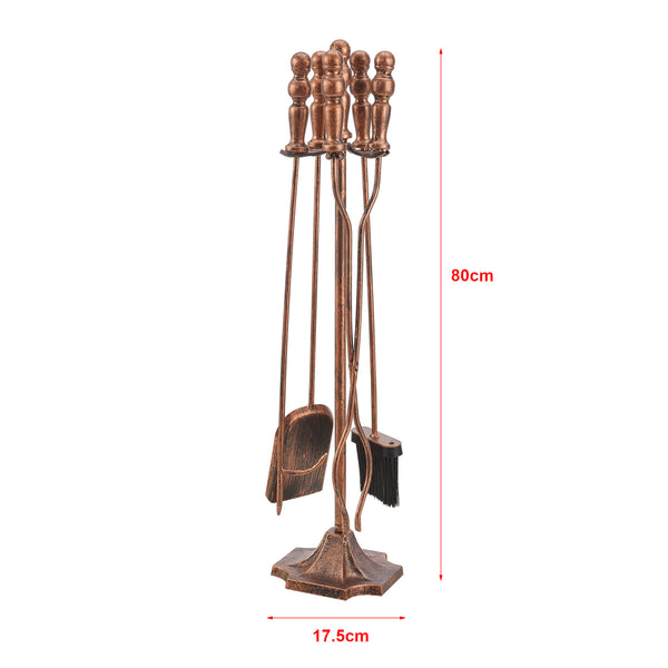 Serviteur de cheminée Dovre avec balai pelle pince tisonnier [en.casa]