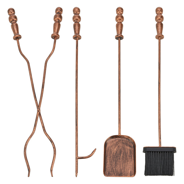 Serviteur de cheminée Dovre avec balai pelle pince tisonnier [en.casa]