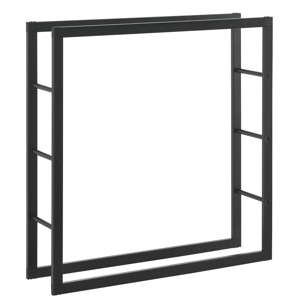 Range-bûches Täby acier noir en différentes tailles [en.casa] - premiumXL