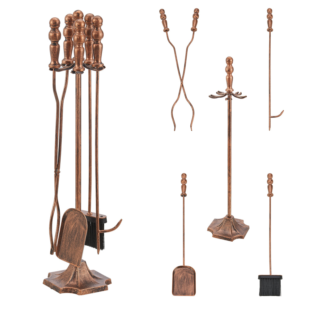 Set attrezzi per camino Dovre 5 pezzi, vari colori [en.casa] - premiumXL
