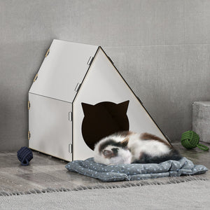 Katzenhaus Lani 40x42x40 cm Weiß [en.casa]