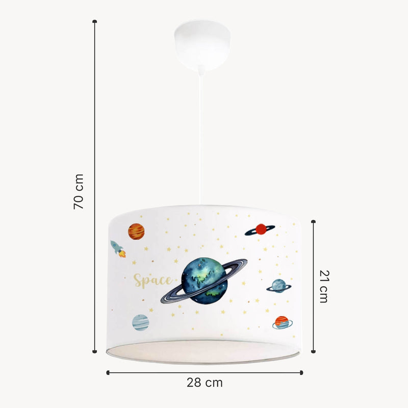 Croquis coté Suspension Rugby pour enfant E27 70 cm [lux.pro]