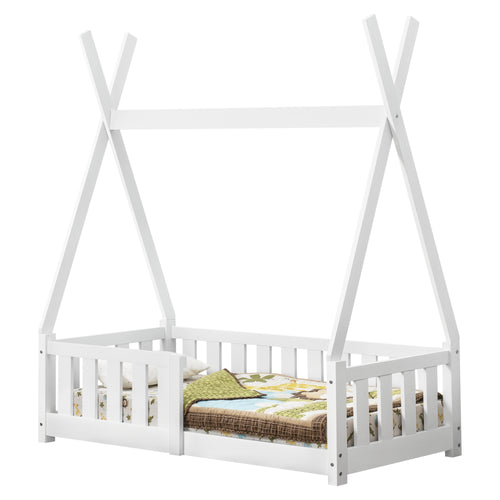 Kinderbett Helsingborg 70x140 cm Weiß [en.casa] - premiumXL