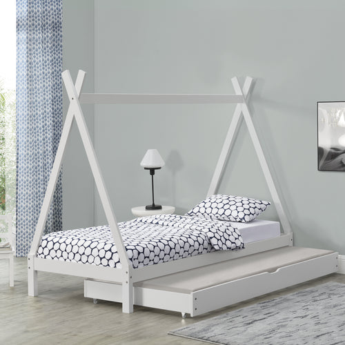 Lit Tipi avec Lit d'Appoint Cree  200 x 90 cm [en.casa]
