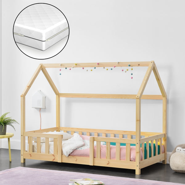 Letto per Cameretta Sisimiut a Forma di Casetta con Materasso [en.casa] [neu.haus]