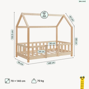 Letto per Cameretta Sisimiut a Forma di Casetta con Materasso [en.casa] [neu.haus]