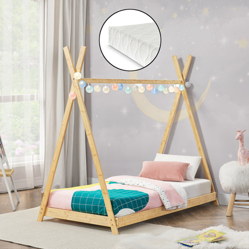 Lit enfant Vimpeli avec matelas bambou en différentes tailles [en.casa] - premiumXL