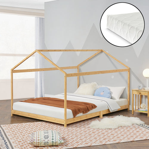 Letto per bambini Vindafjord in bambù in varie misure + materasso [en.casa] - premiumXL